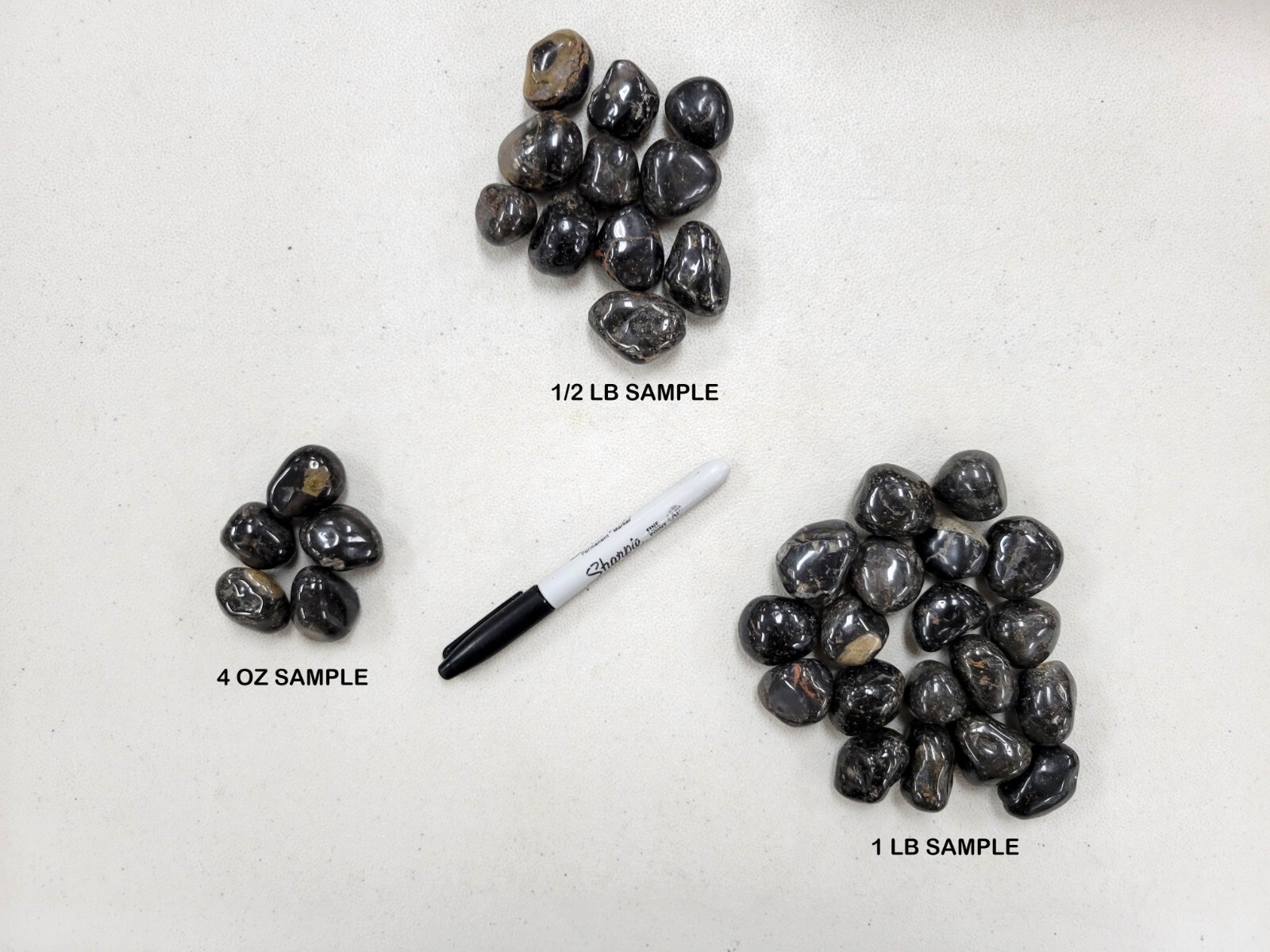 TUMBLED BLACK ONYX CRYSTAL STONES 1″ to 2″ MEDIUM SIZE GEMSTONES BULK POLISHED
