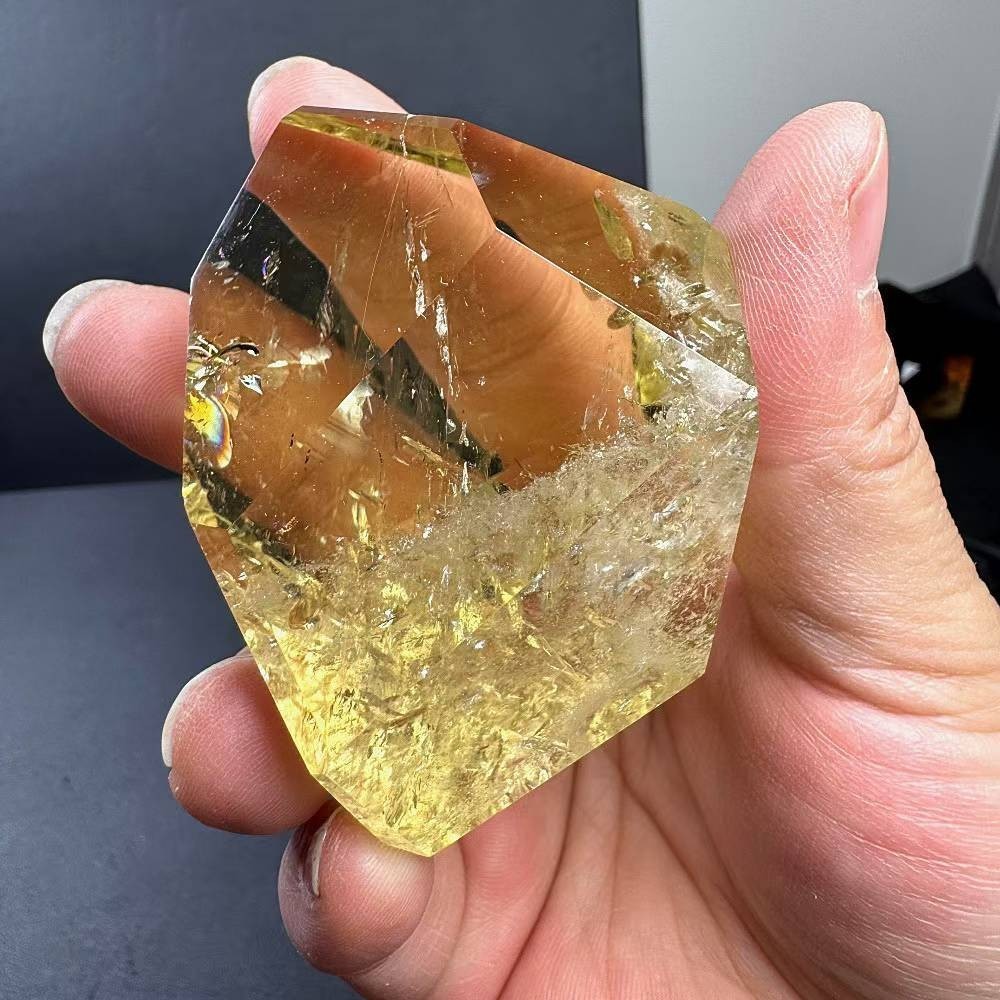 193g Natural Citrine Quartz Carved Freeform Crystal Reiki Healing Decor