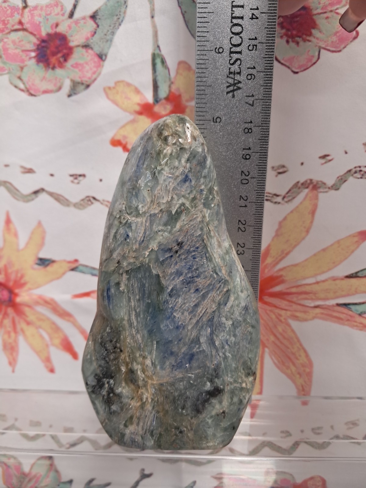 Natural Blue & Green Kyanite crystal freeform Pakistan 5.25″ tall unique shape