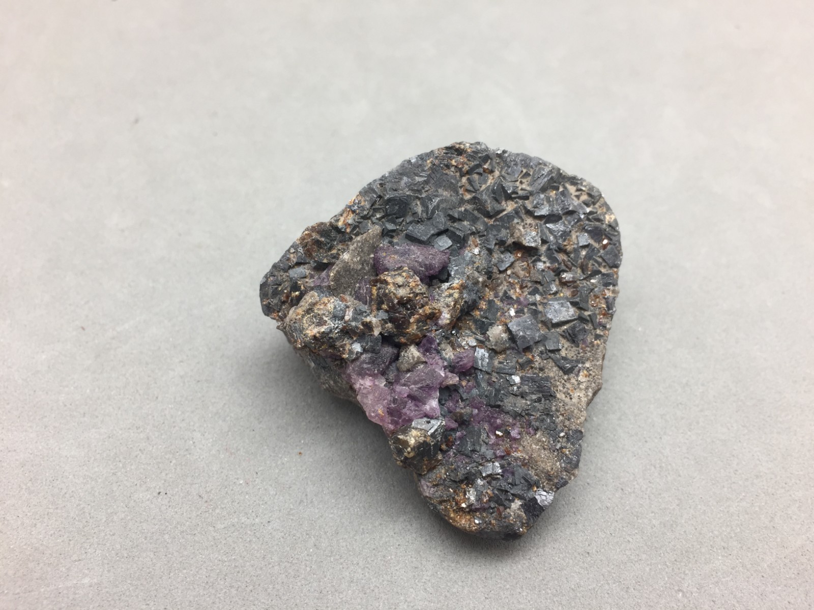 Purple Fluorite & Sphalerite Hardin Co Illinois Mineral Specimen 1 7/8″