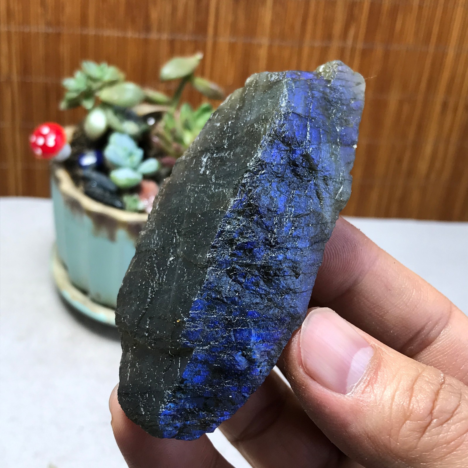 93-38-21mm Natural Labradorite Crystal gemstone Rough Mineral Specimen A5397
