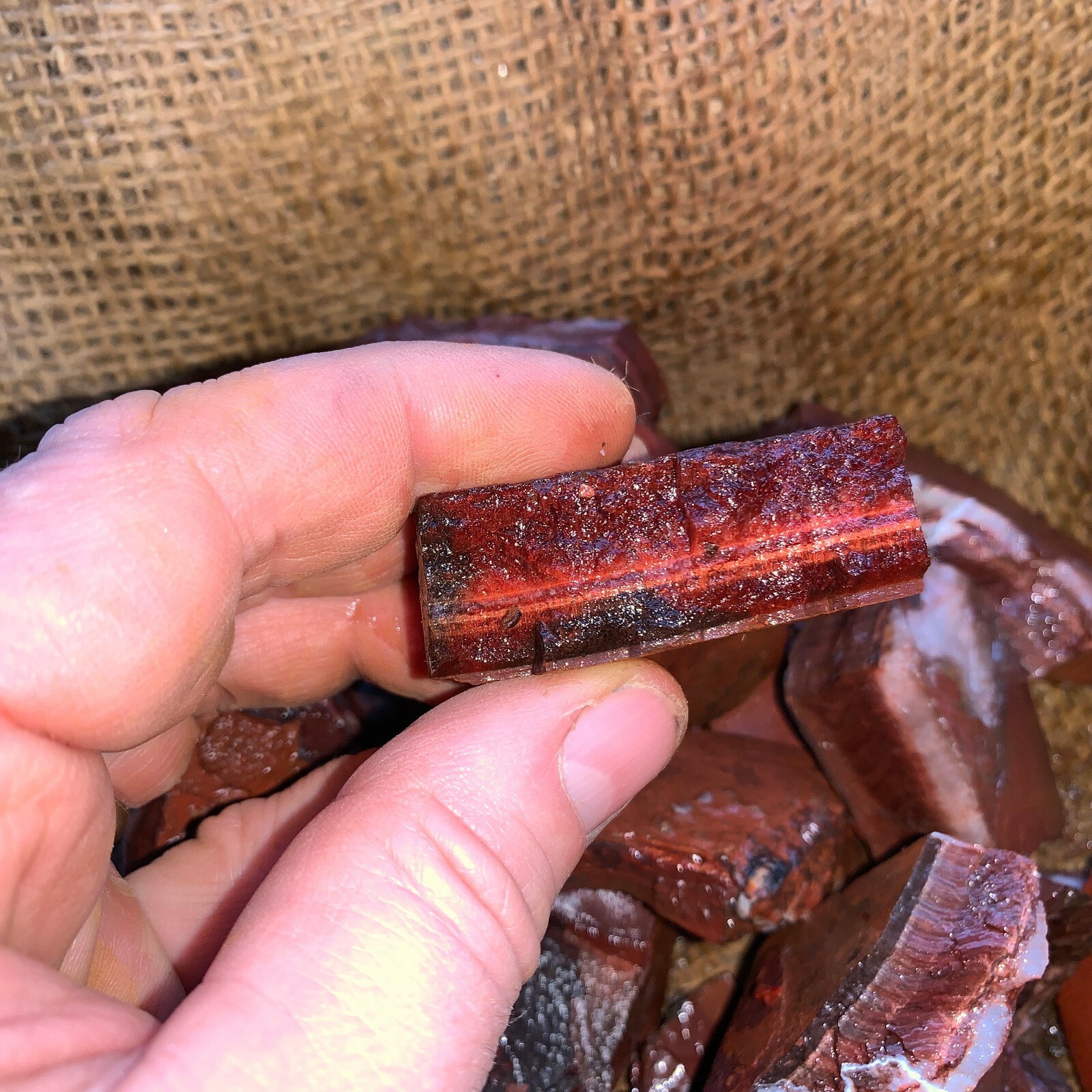RED Tiger Eye Rough – 2000 Carat Lots + a FREE Faceted Gemstone