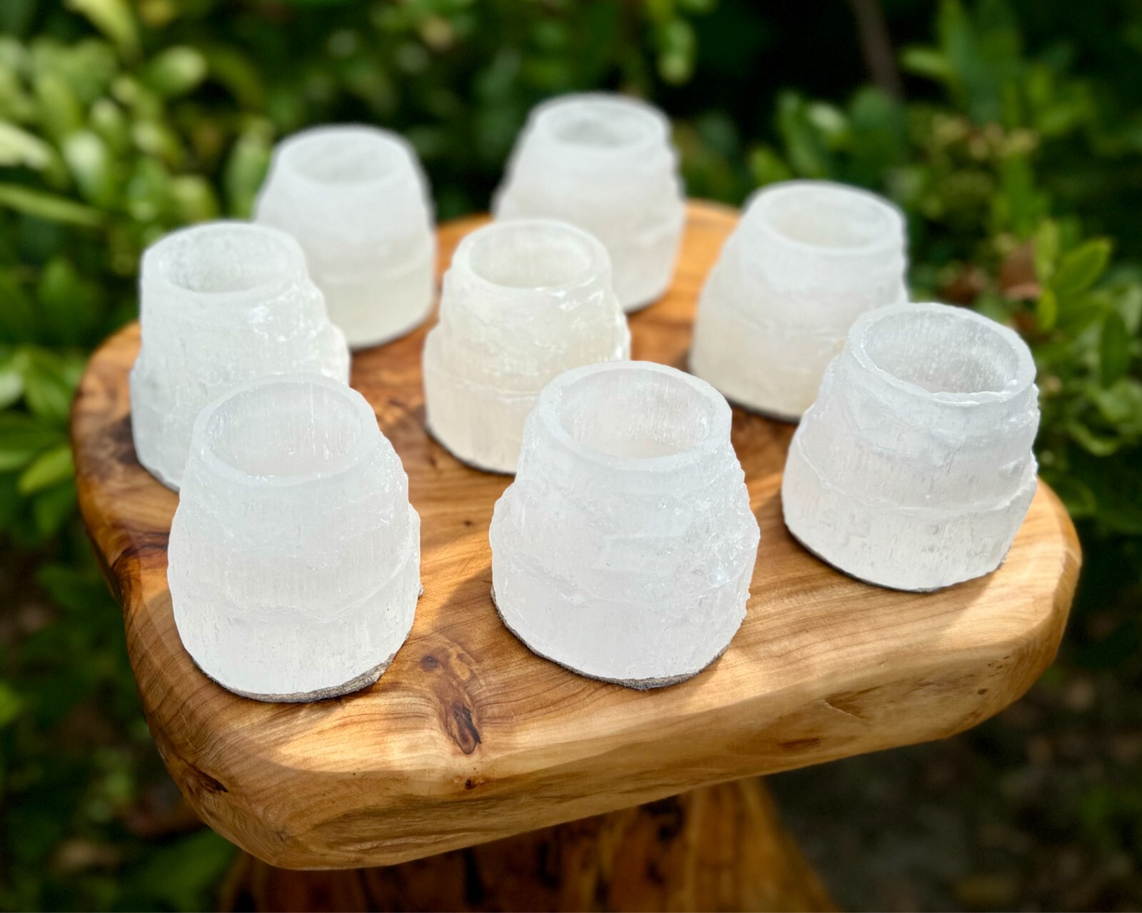 2.5″ Selenite Candle Holder for Tealight Candles (Selenite Iceberg, Tower)