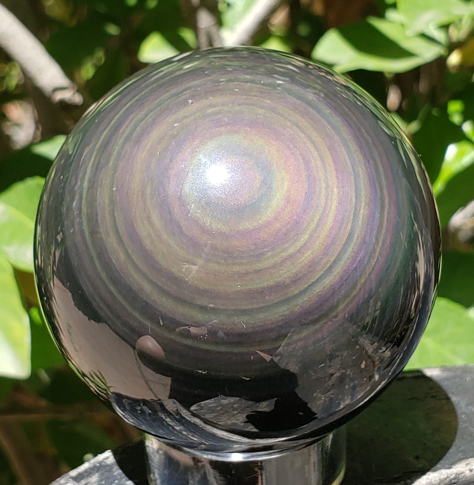 2.33″ Rainbow Obsidian Crystal Sphere Orb Ball, 260g or 9.2 oz