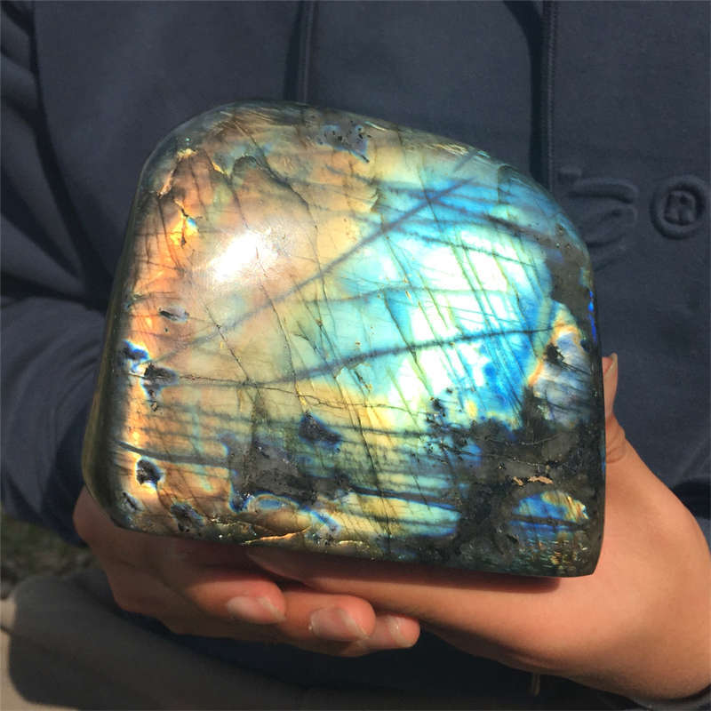 2.02kg Natural Labradorite Quartz Crystal Spectrolite Mineral Reiki healing