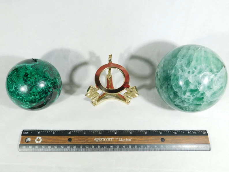 Sphere Display Stand Medium Size Dragon Design Brass / Gold color