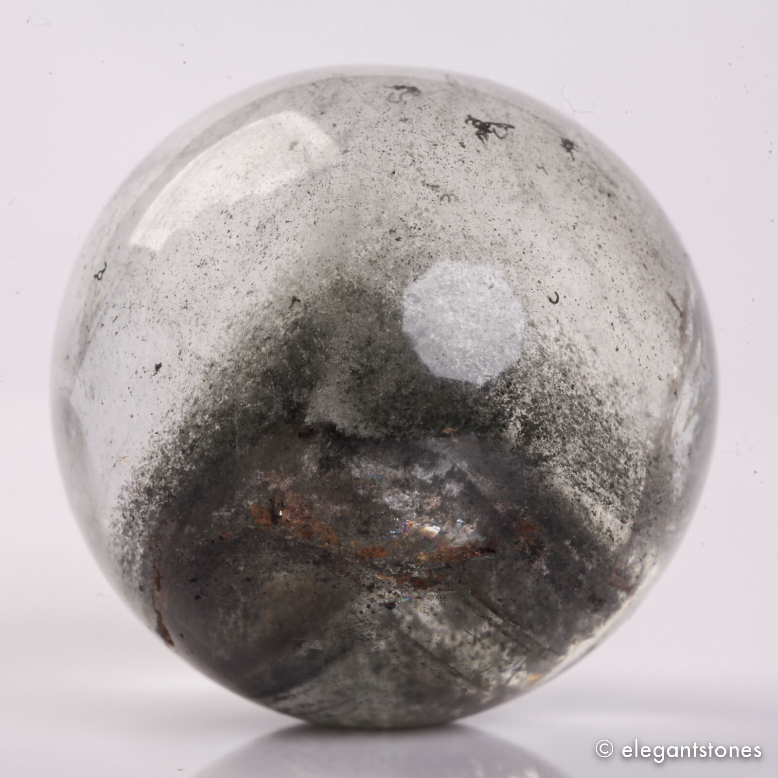 91g40mm Natural Garden/Phantom/Ghost/Lodolite Quartz Crystal Sphere Healing Ball
