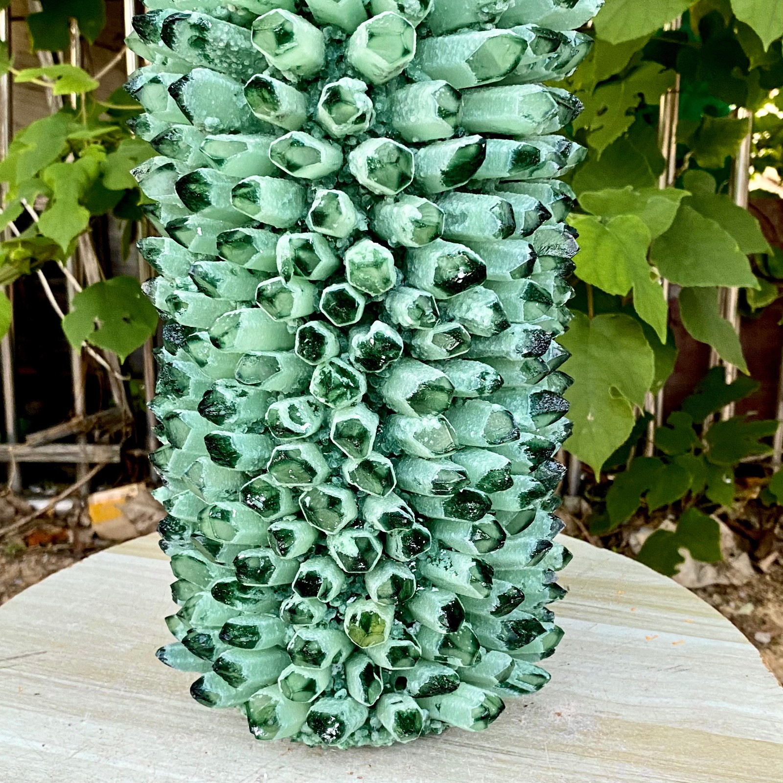 32.18LB New Find green Phantom Quartz Crystal Cluster Mineral Specimen Healing