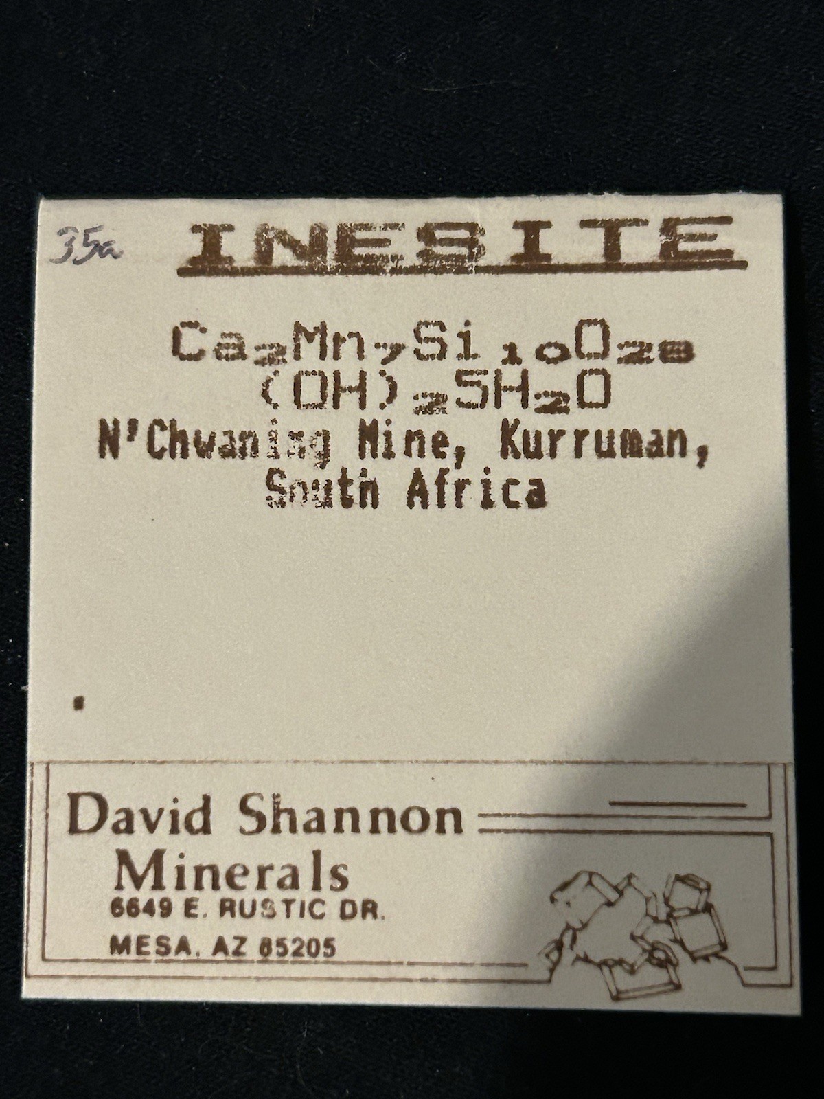 Inesite N’chwaning Mine, Kurruman, South Africa Miniature 3×2.5 Cm