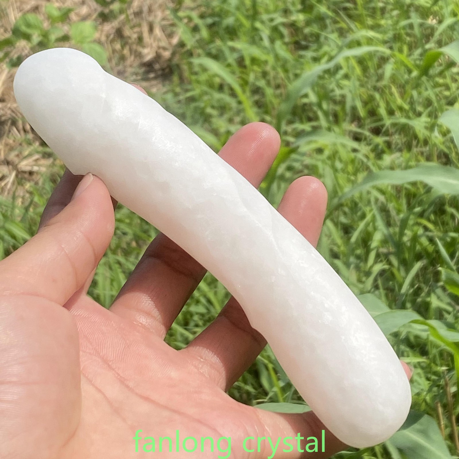6in Natural White jade Male Penis Quartz Crystal Skull Massager scrub Gem 1PC