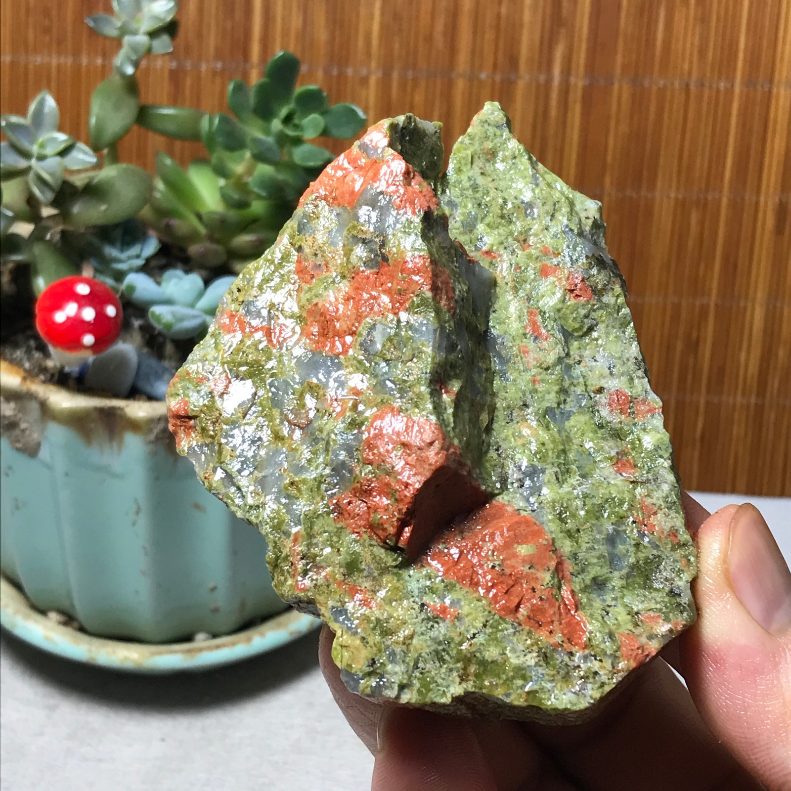 152g Natural Unakite Crystal gemstone Rough Mineral Specimen healing A6364