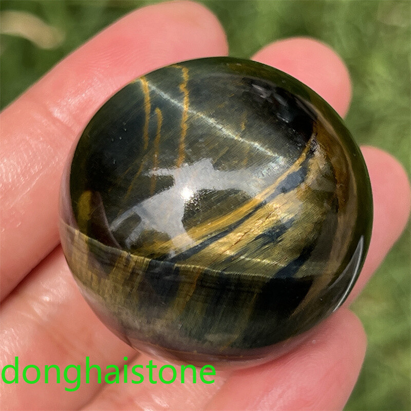29mm+ 1pc Natural Blue Tiger’s Eye Jasper sphere quartz crystal Ball Healing 1pc