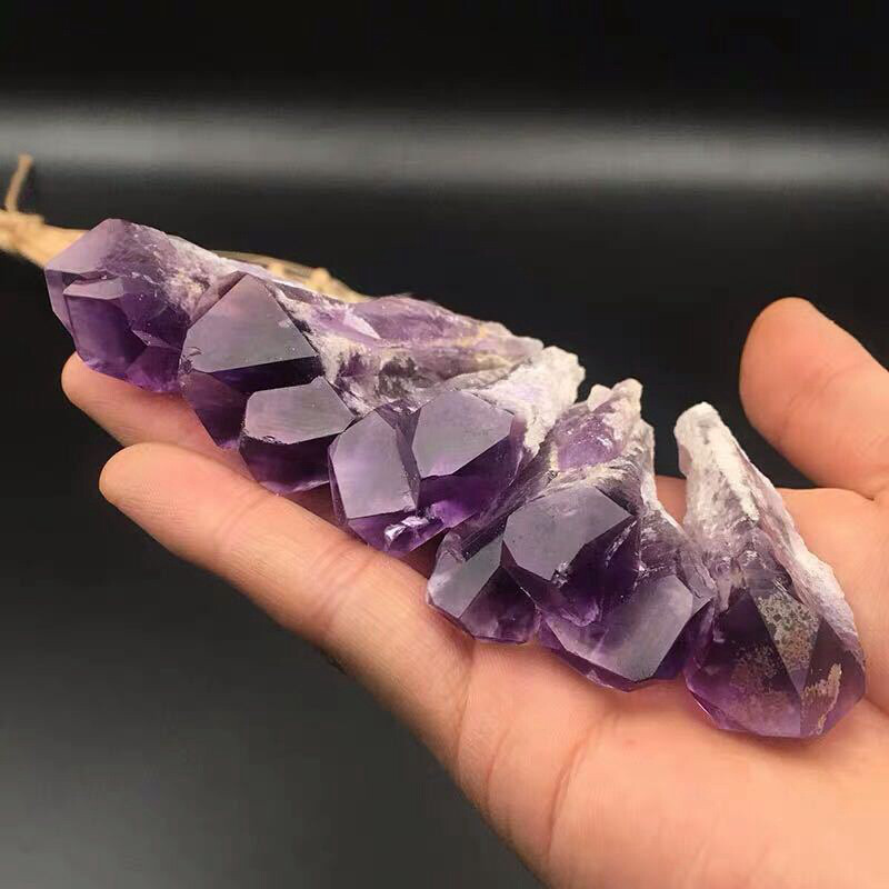Natural Brazilain Amethyst Quartz Crystal Cluster Geode Druzy Healing Specimens