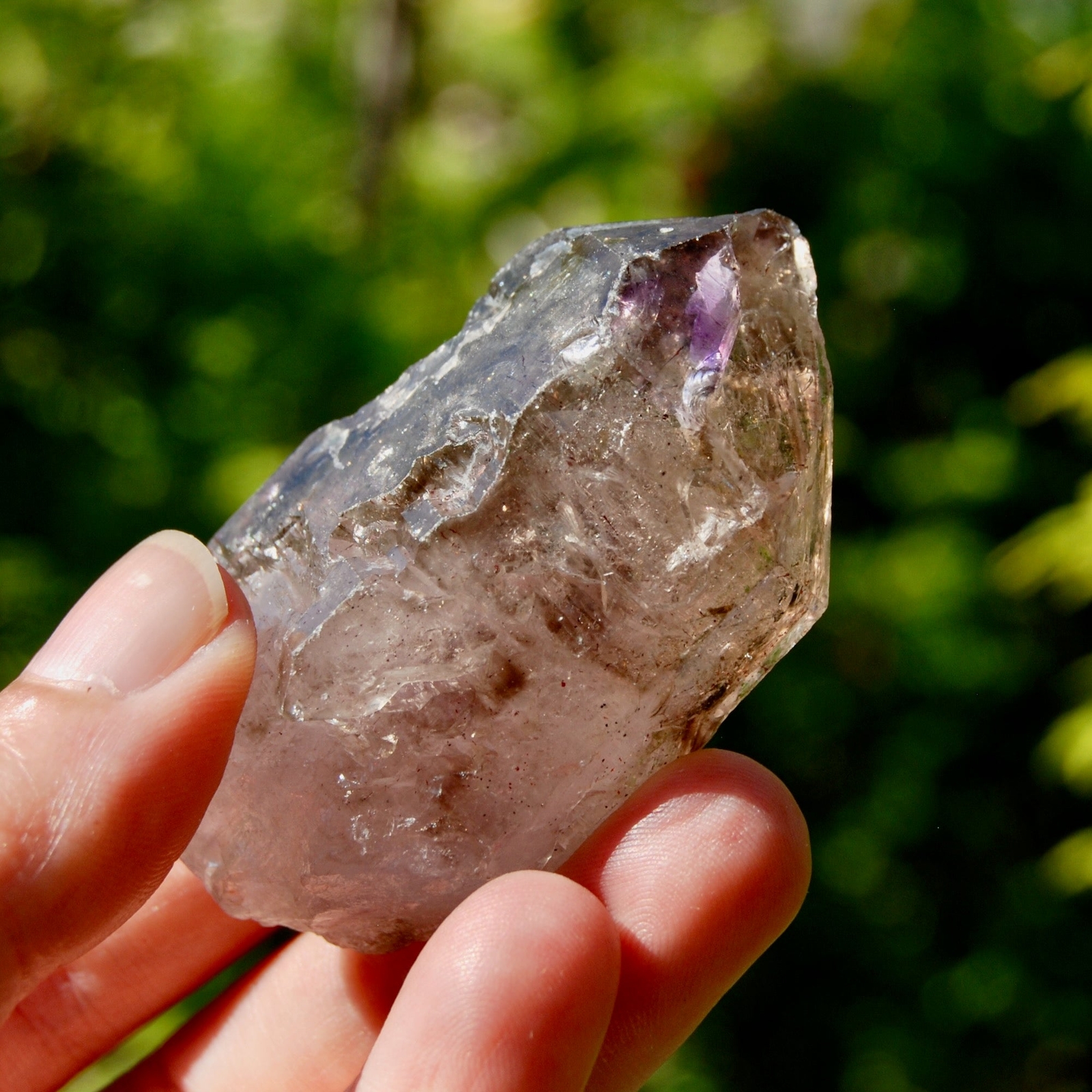 2.6in 90g Smoky Amethyst Quartz Crystal Elestial, Zimbabwe aa1