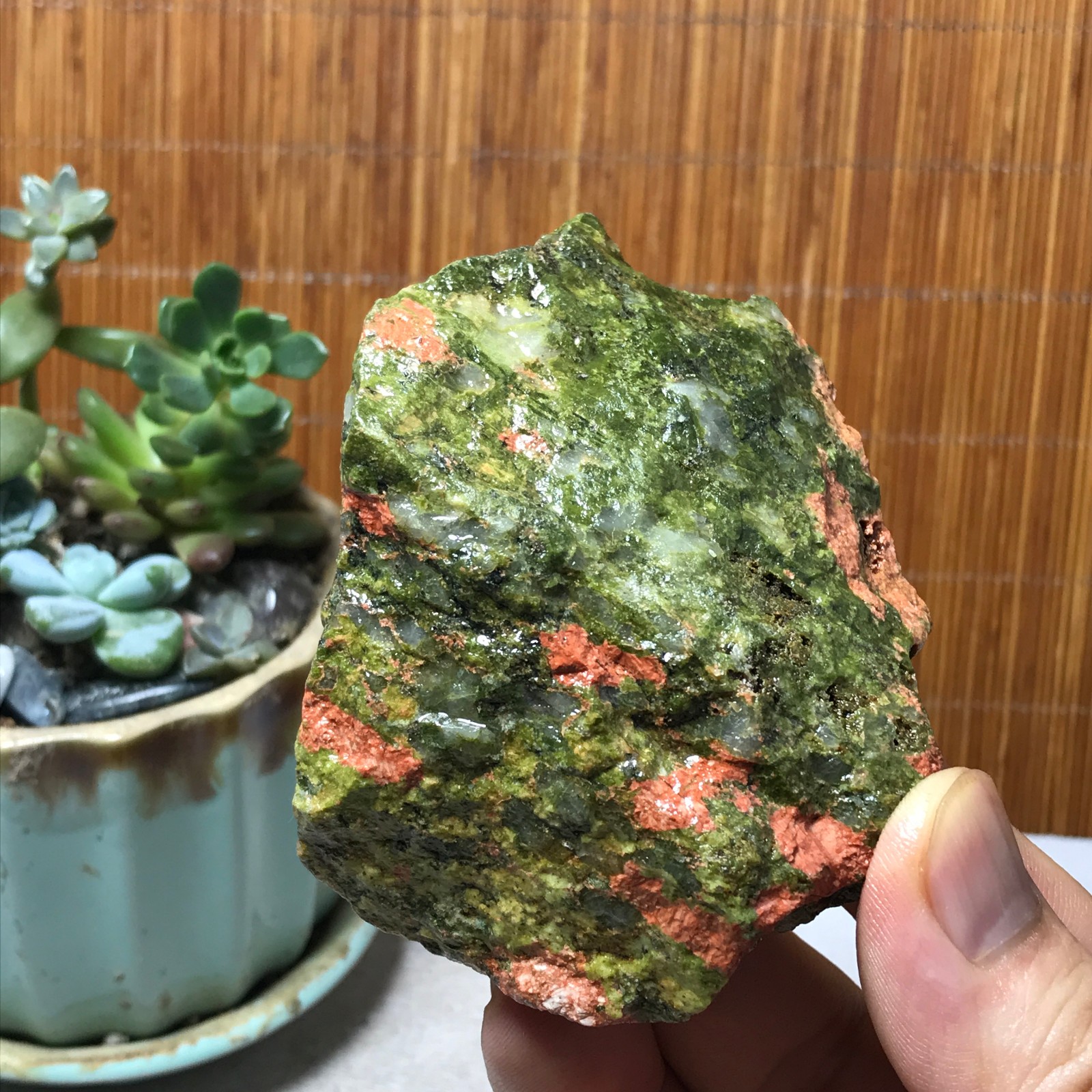 184g Natural Unakite Crystal gemstone Rough Mineral Specimen healing A6349