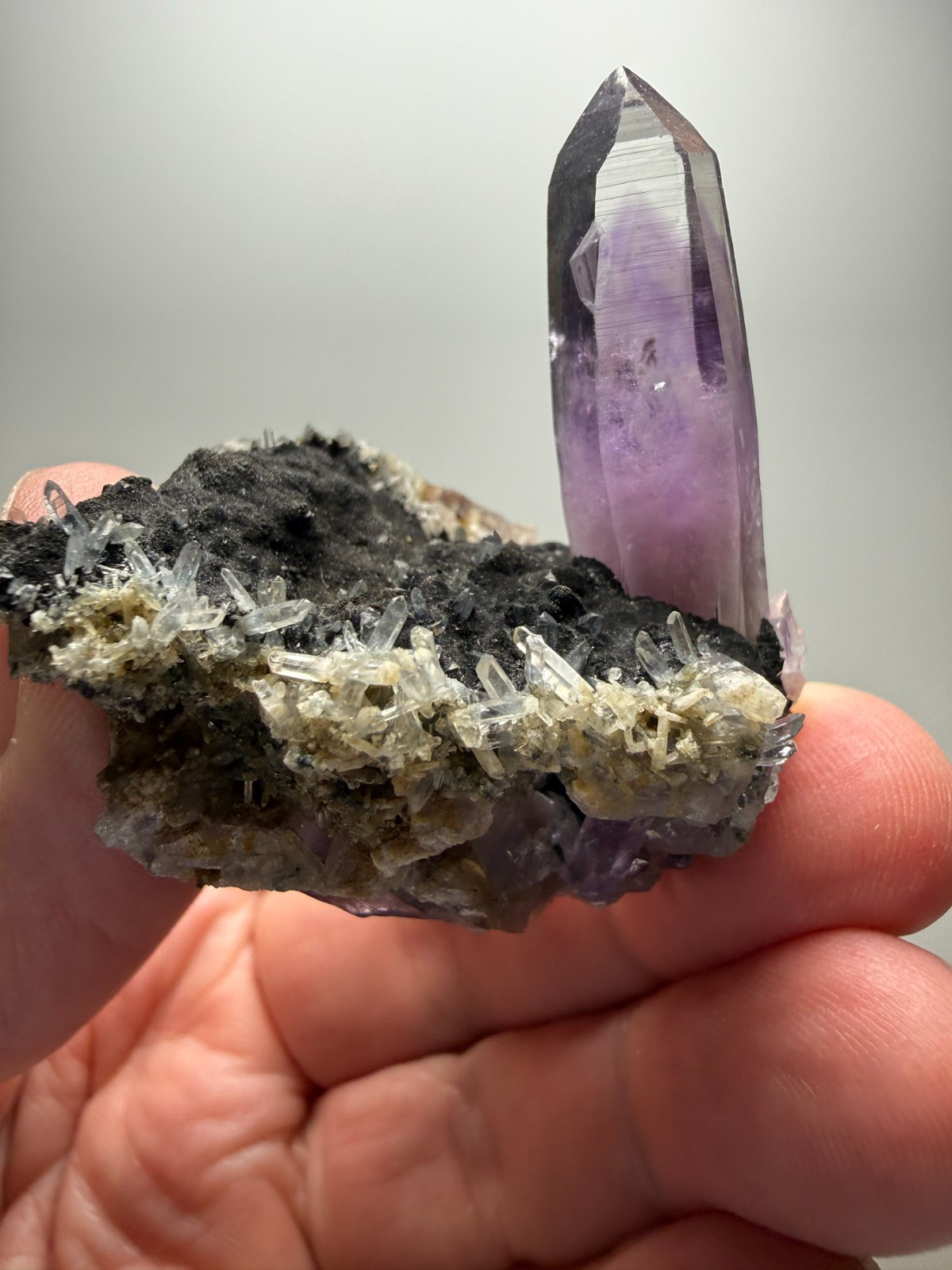Beautiful 3cm Amethyst crystal w/phantom on Matrix- Guerrero, Mexico