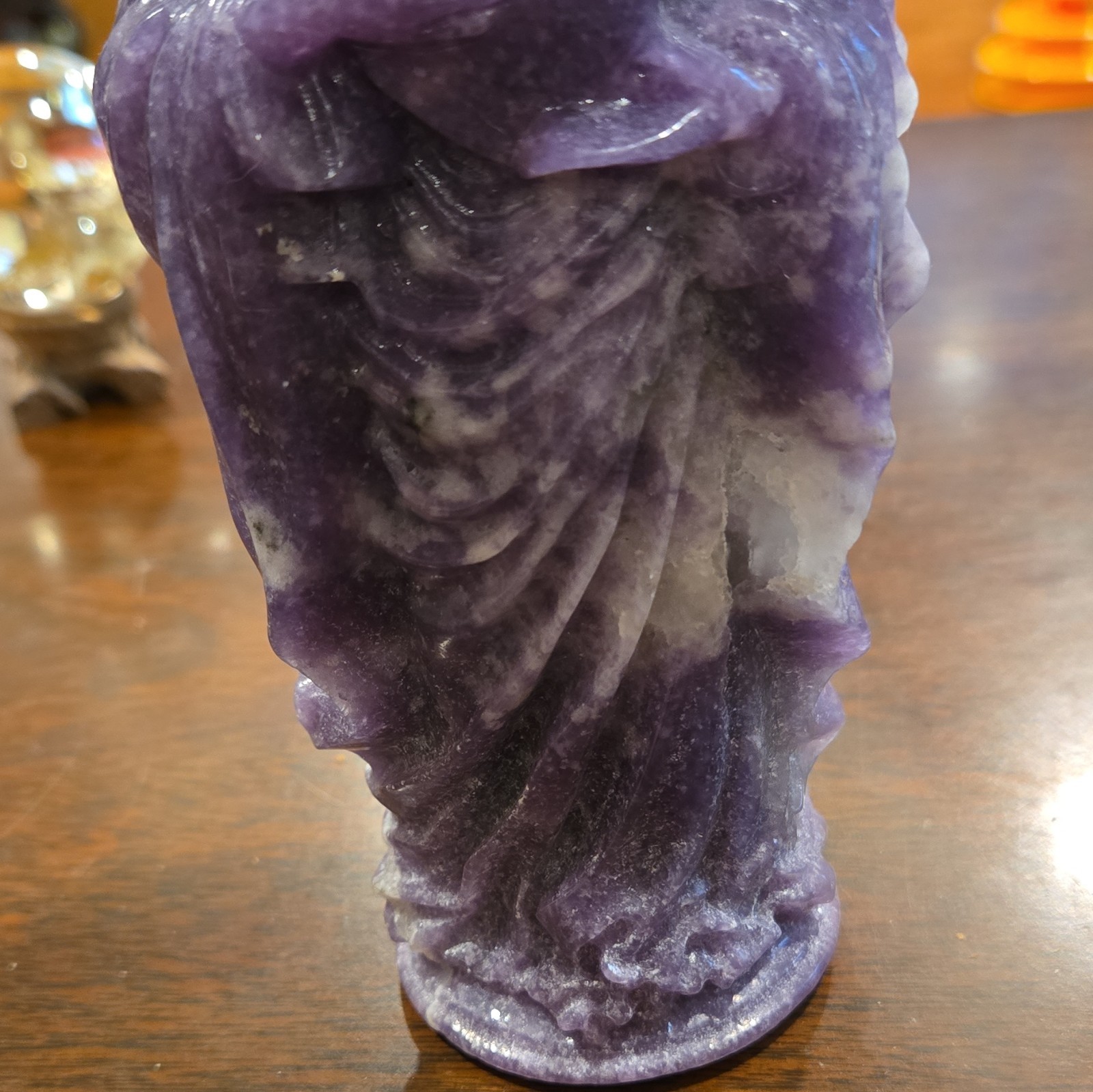 Natural Purple/Lilac Jade Carved Crystal Jesus Statue 7″ Tall * Beautiful*