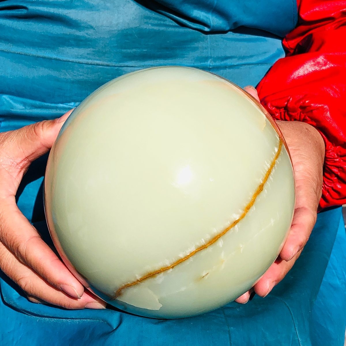 11.35LB Natural Afghan Jade Chakra Quartz Sphere healing ball Specimen 3297