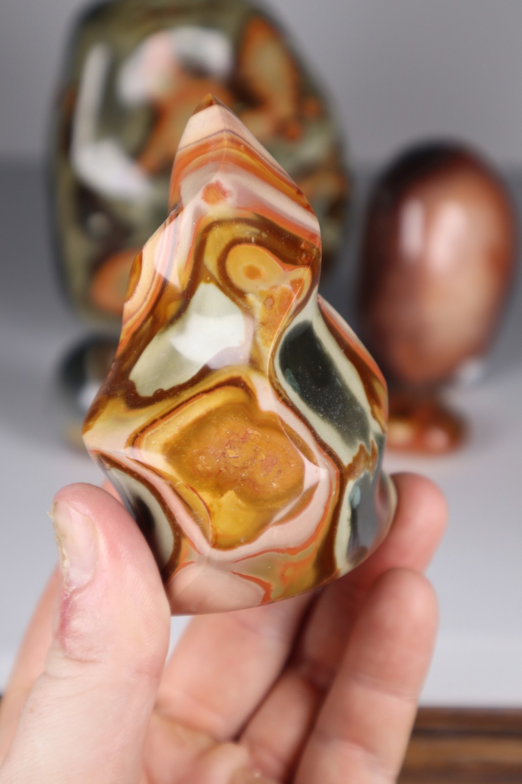 3.3kg POLYCHROME JASPER Freeforms Flames Palm Stones Crystal Collection bundle