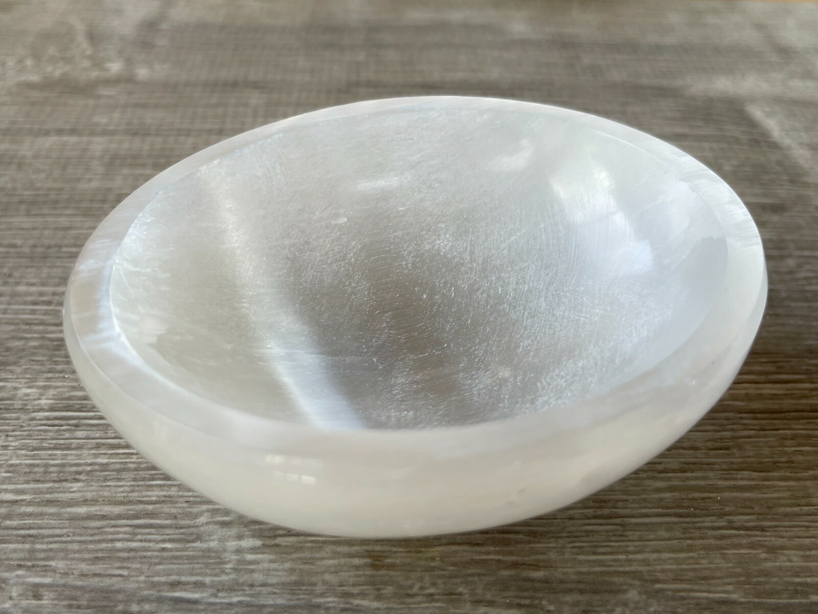 Gemstone Carved -3.75″ SELENITE Oval Bowl,Selenite Crystal Charging Bowl/Station