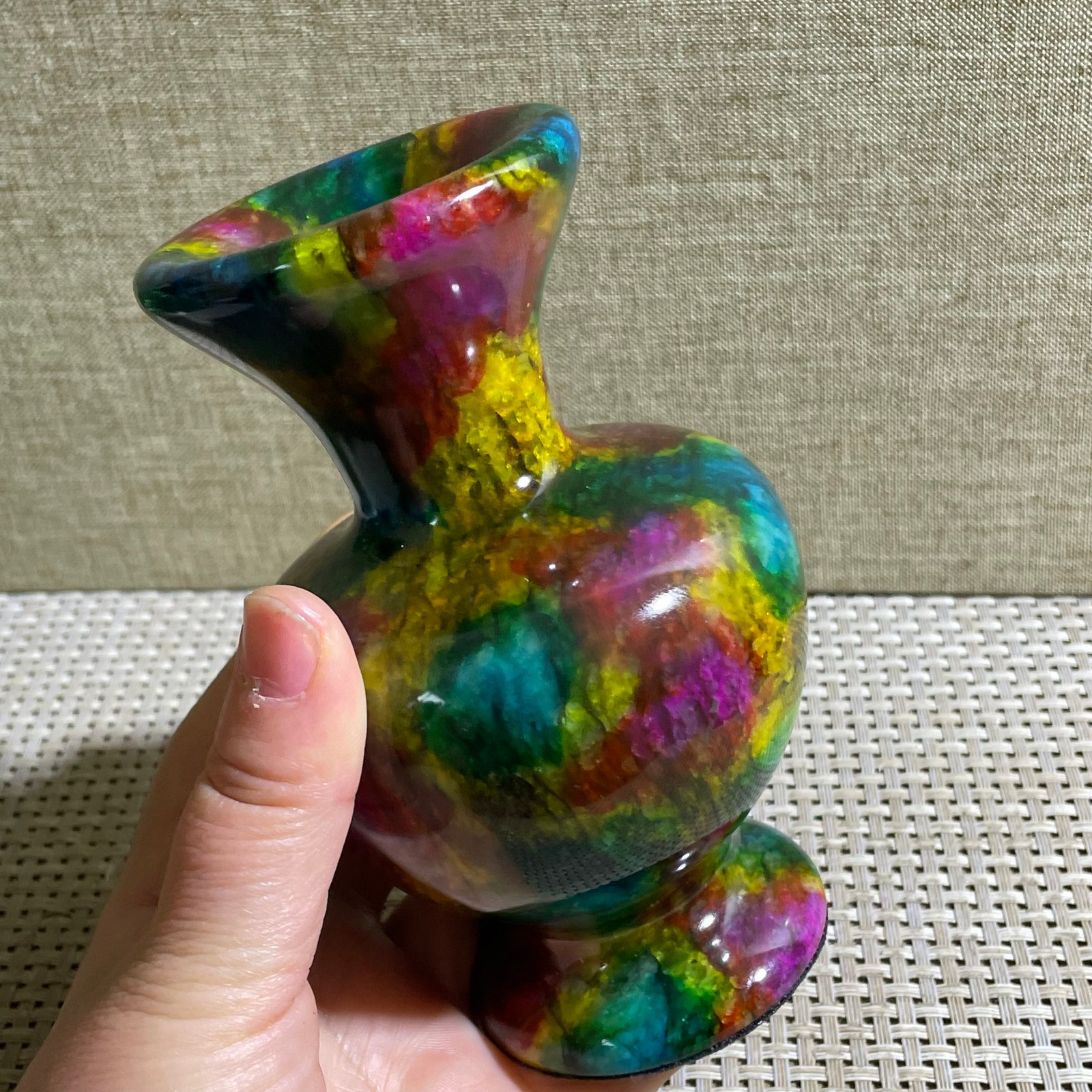 867g Seven Colors Jade vase specimen Decorative -Taiwan China