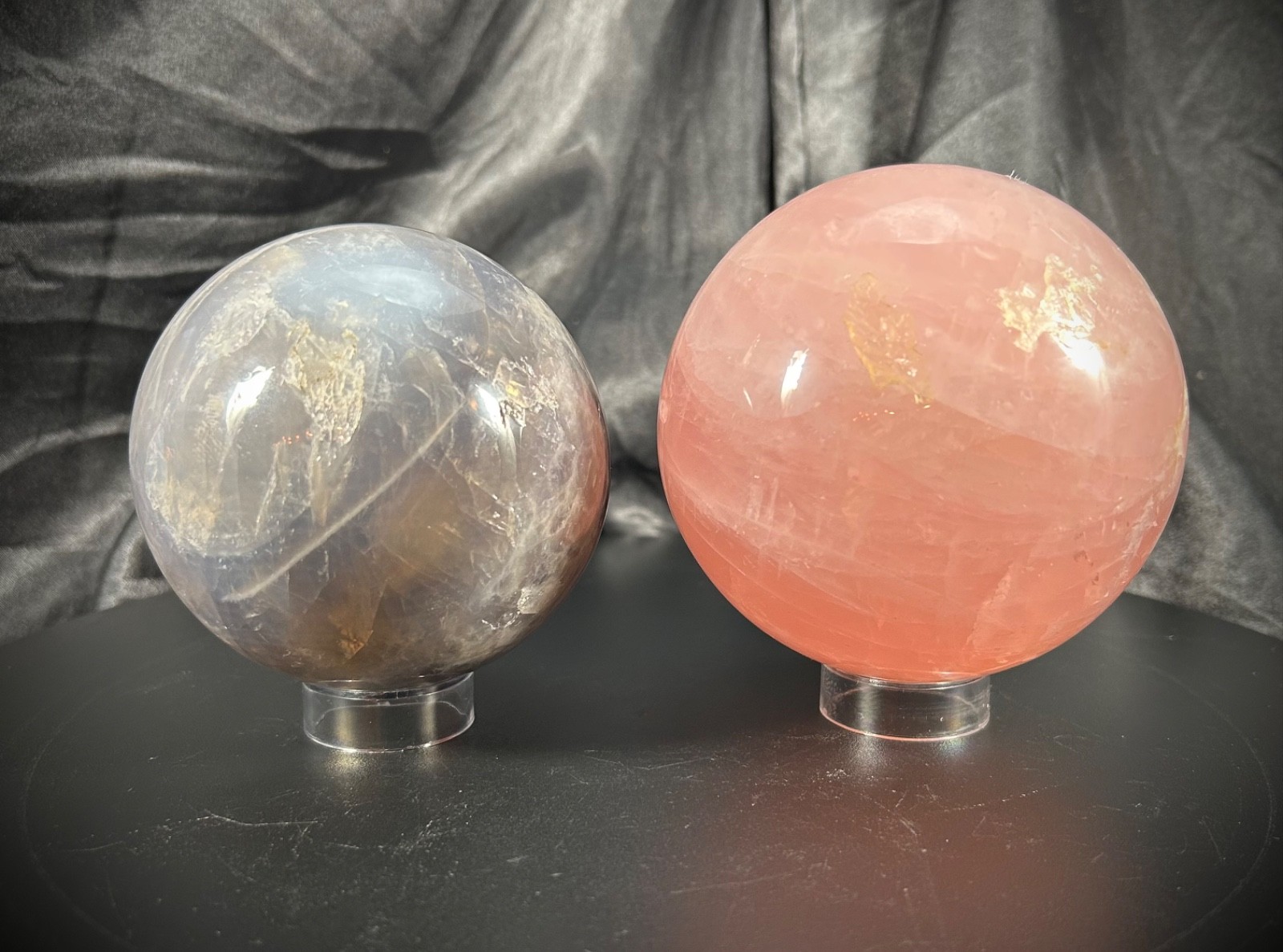 Perfectly Imperfect SALE! Blue Rose and Rose Quartz Spheres (See Details)