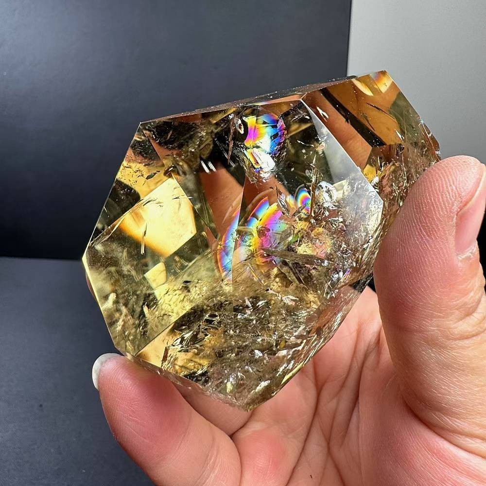 266g Natural Citrine Quartz Carved Freeform Crystal Reiki Healing Decor