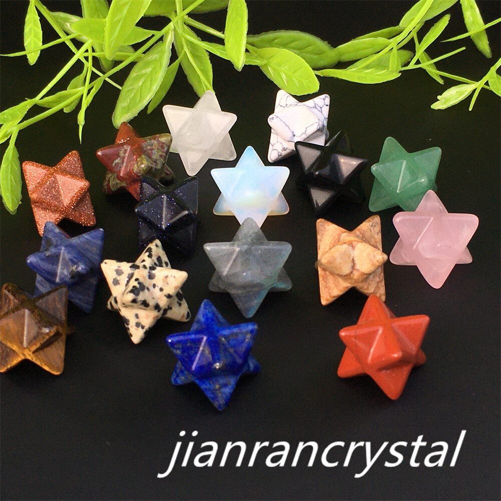 10pcs Mix Natural quartz crystal Merkaba Star carved mini crystal Skull Healing