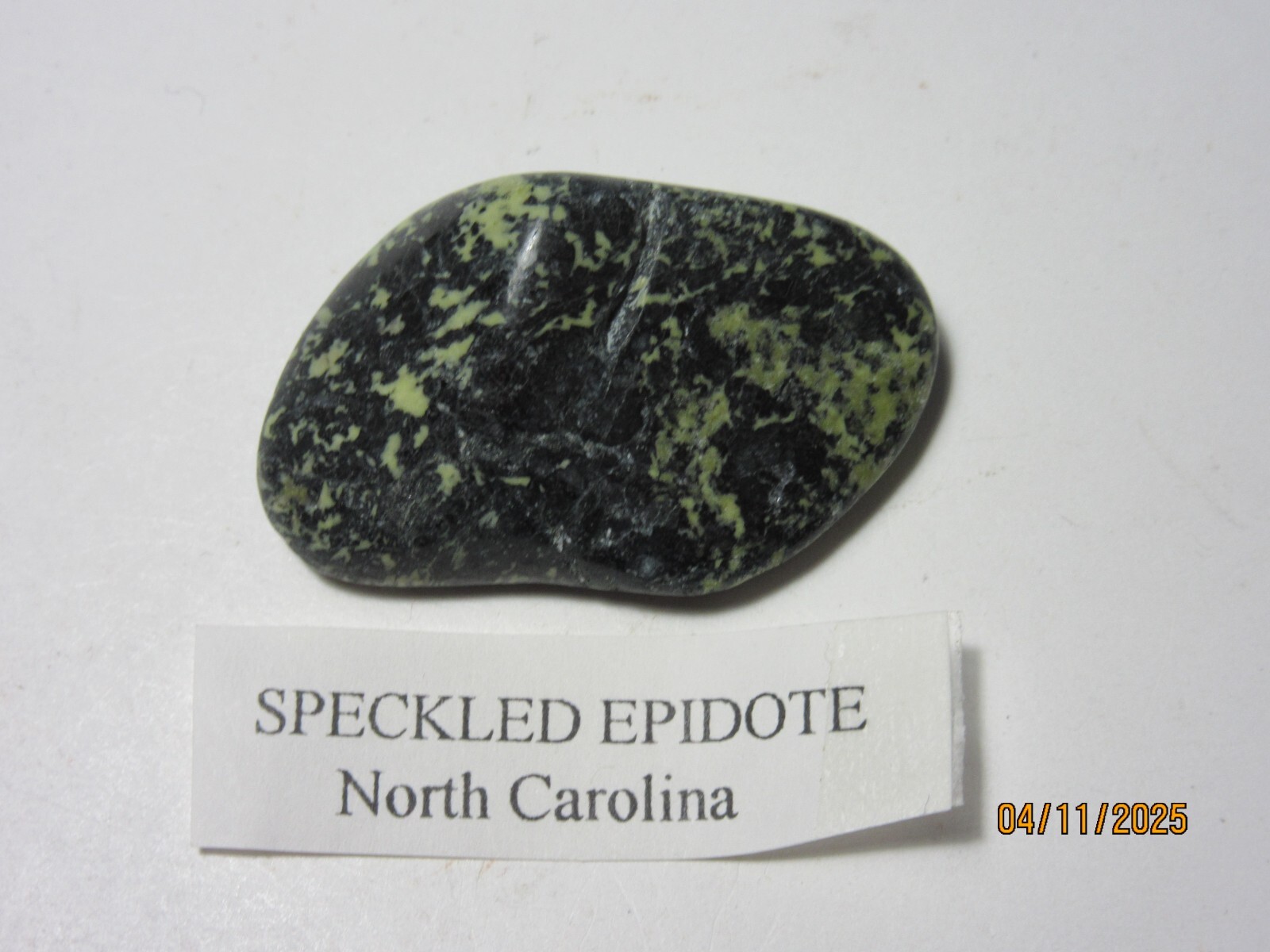 Speckled Green 1 5/8″ Epidote Tumbled N. Carolina Collectible SGETNC-97