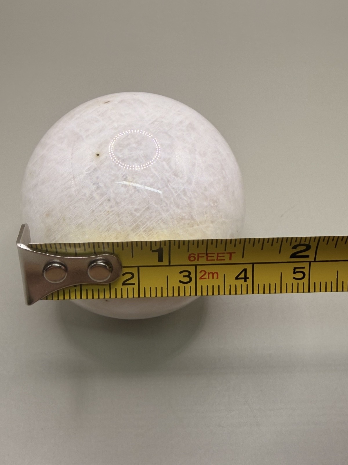 White Calcite Sphere 4.55oz 1.7in White Onyx Healing Stone