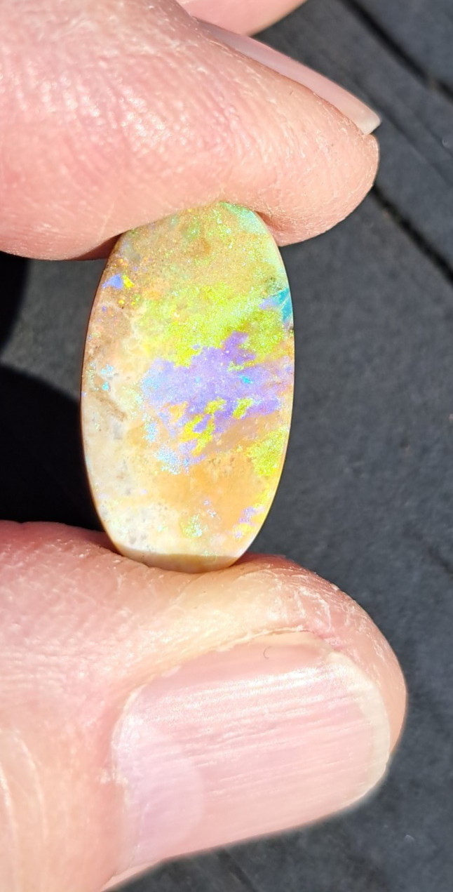 Large Multicolor Andamooka Hard Matrix Double Sided Carbonized Polished Colorful
