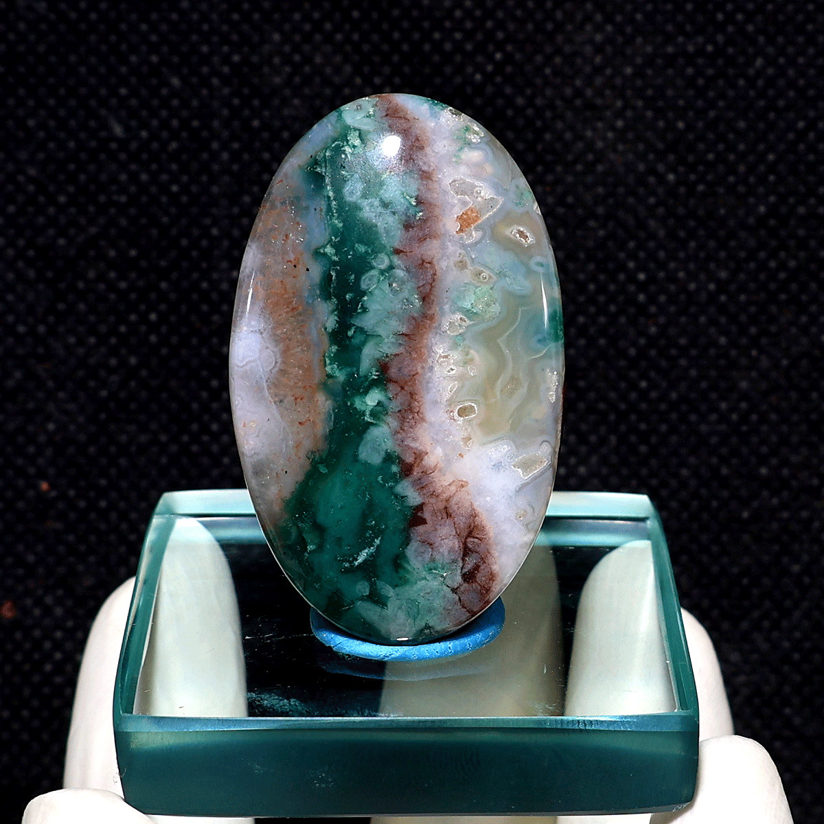 Mineral Landscape~ 2 PC Natural Aquaprase Rare Chalcedony Crystal Palmstone Set