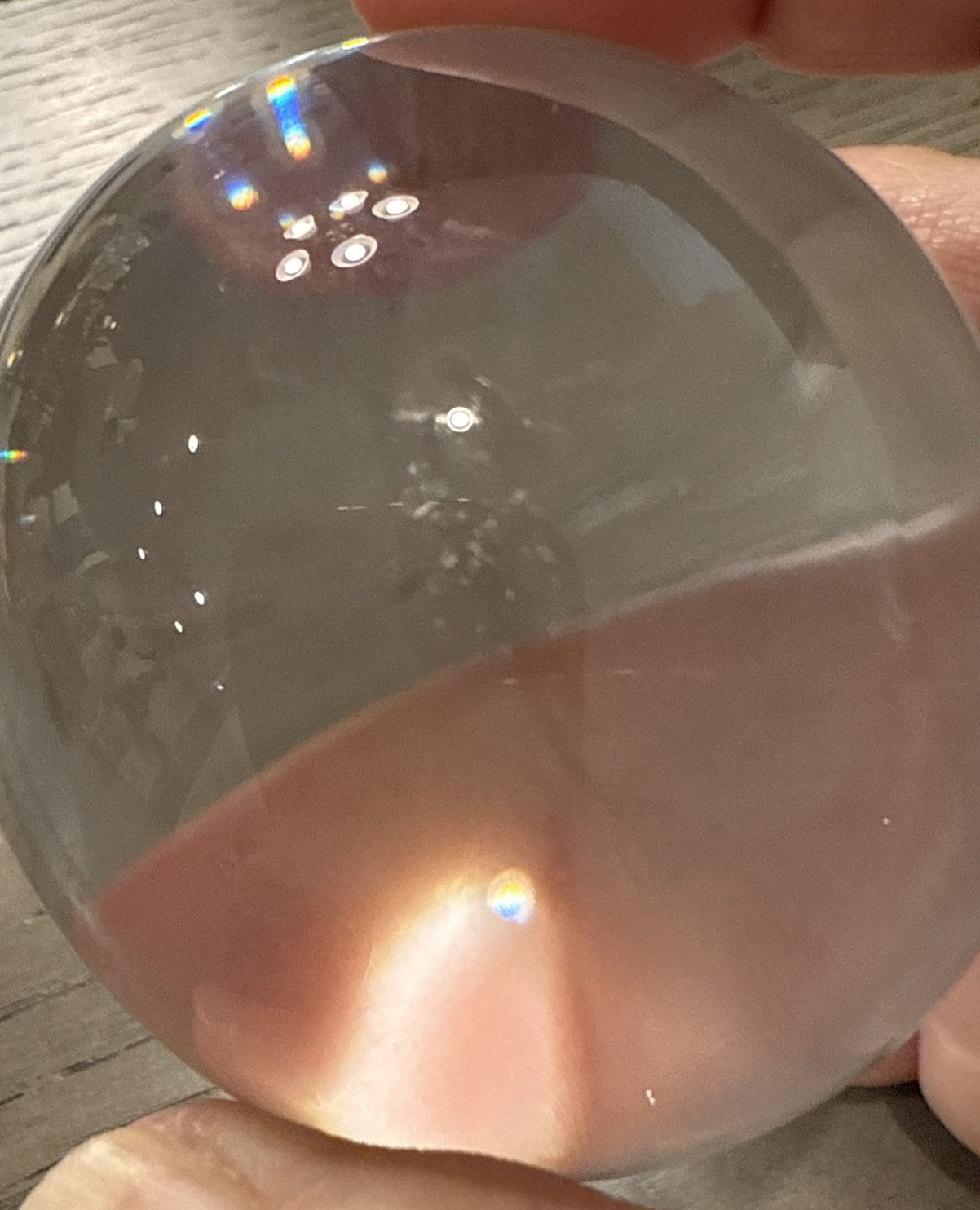 Vintage Crystal Ball Glass 2.25” Clear Orb Solid NO Stand Heavy Unique Magic