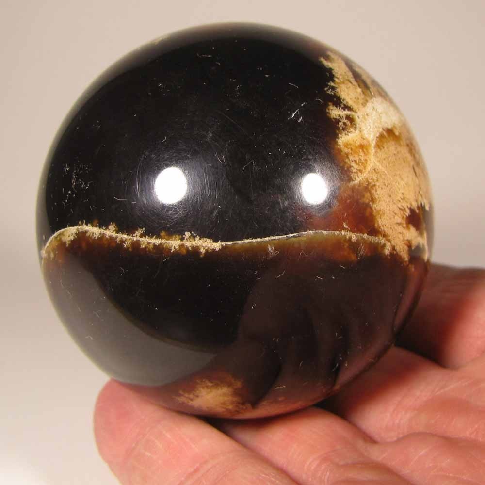 2.5″ Natural FOSSIL AMBER Polished Sphere w/ Stand – Sumatra, Indonesia – 65mm