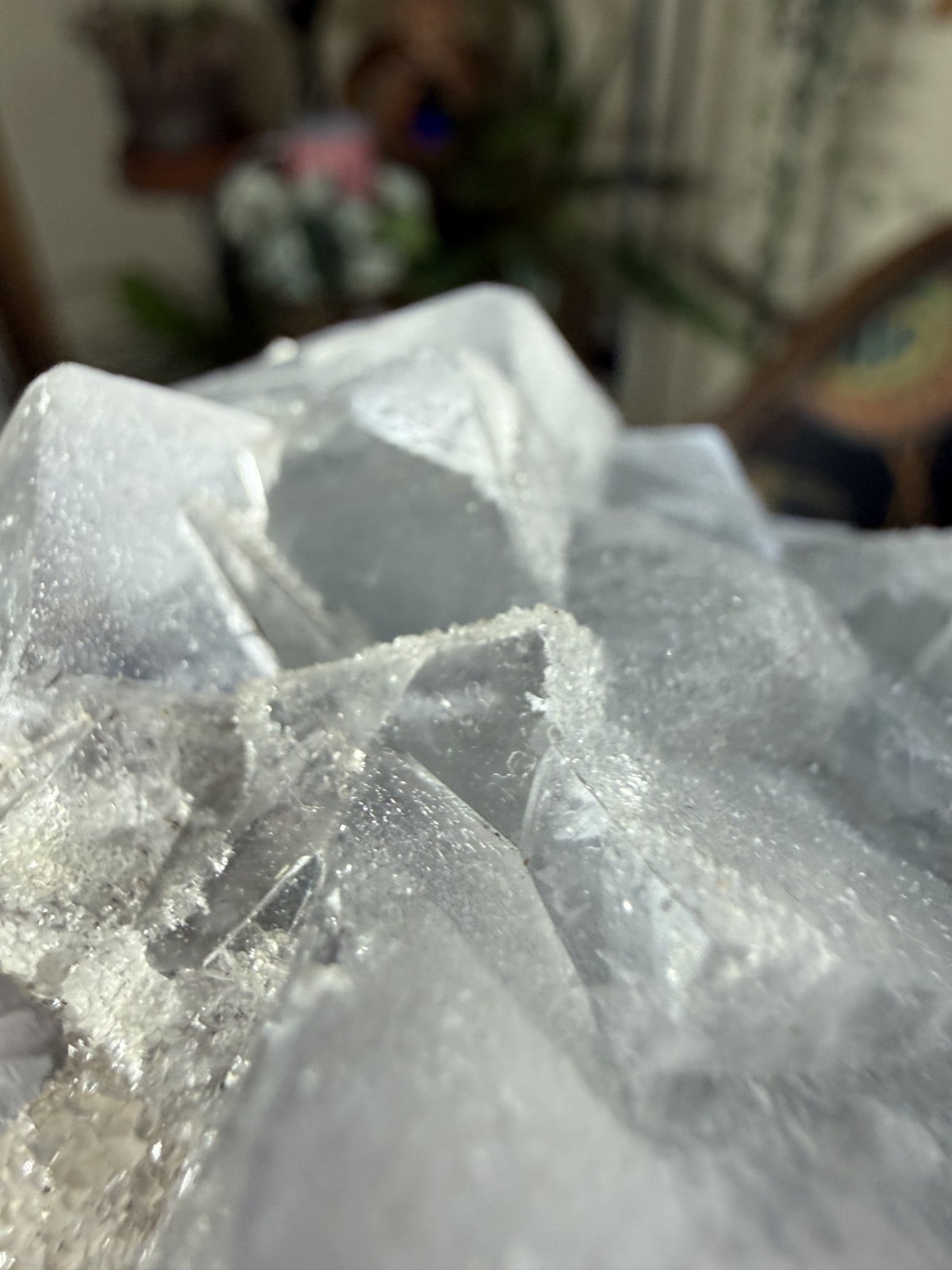 Sky Blue Cubic Fluorite on Smoky Quartz Crystal – 3.86lbs