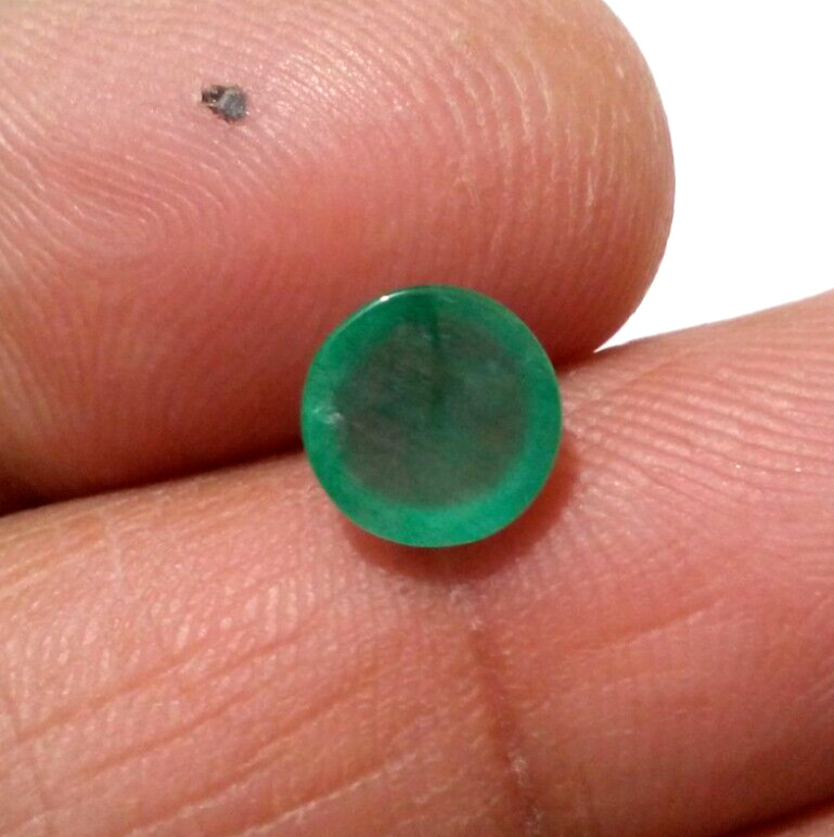 Amazing Zambian Emerald Round Shape 2 Crt Cabochon Natural Green Loose Gemstone