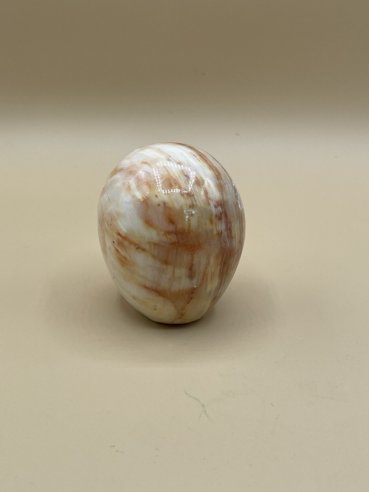 Orange Banded Agate Egg No Stand Has Blemishes 300g