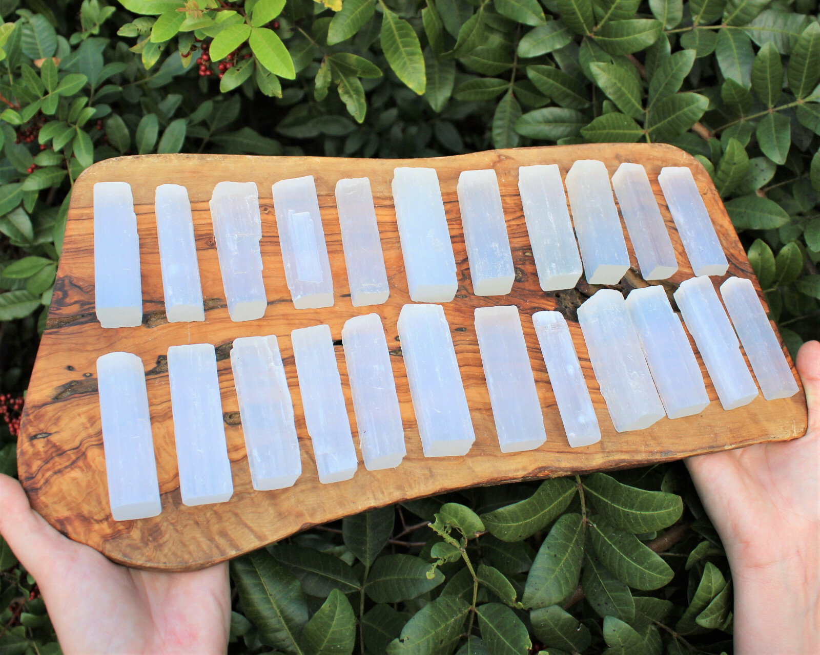 10 Selenite Sticks / Sticklets: 2.5″ – 3″ (Crystal Healing Cleansing Wand Blade)