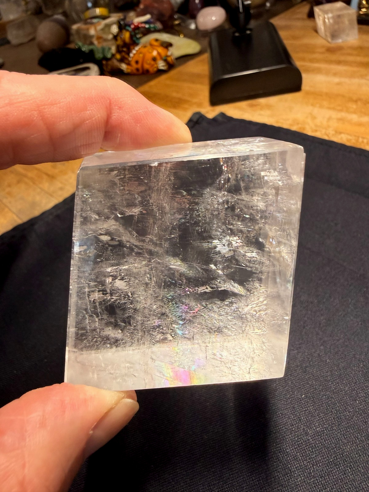 Calcite Rhombus Translucent Crystal Gemstone Cube Specimen 000
