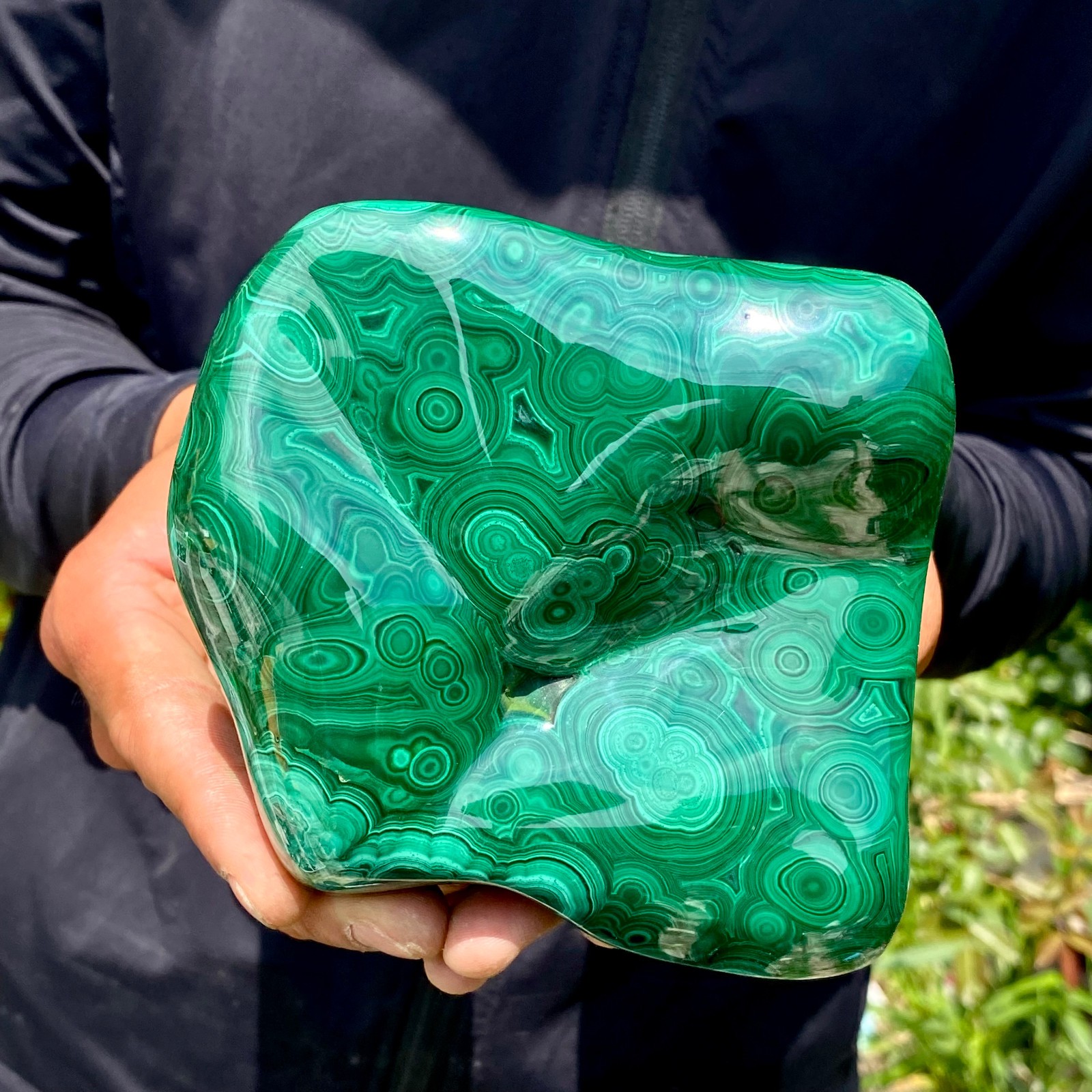 2.4LB Natural Polished Malachite Mineral freeform specimen Reiki Stone Healing