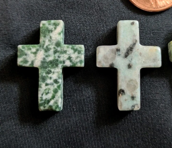 1″ Mini Crystal Crosses Natural Quartz Cross Shaped Worry Stones Charms – #6
