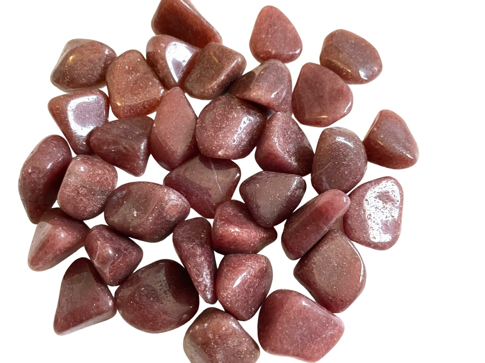 3X Raspberry Aventurine Tumbled Stones 25-30mm Healing Crystal Sacral Chakra Sex
