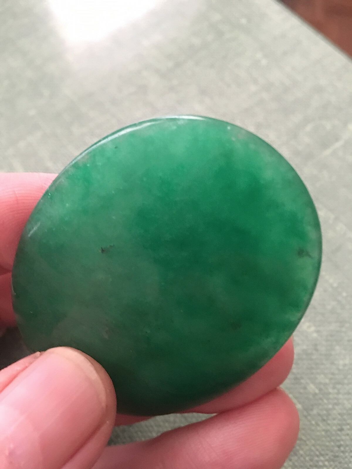 Large Chinese jadeite stone 2.25×1.25 inches 38 grams