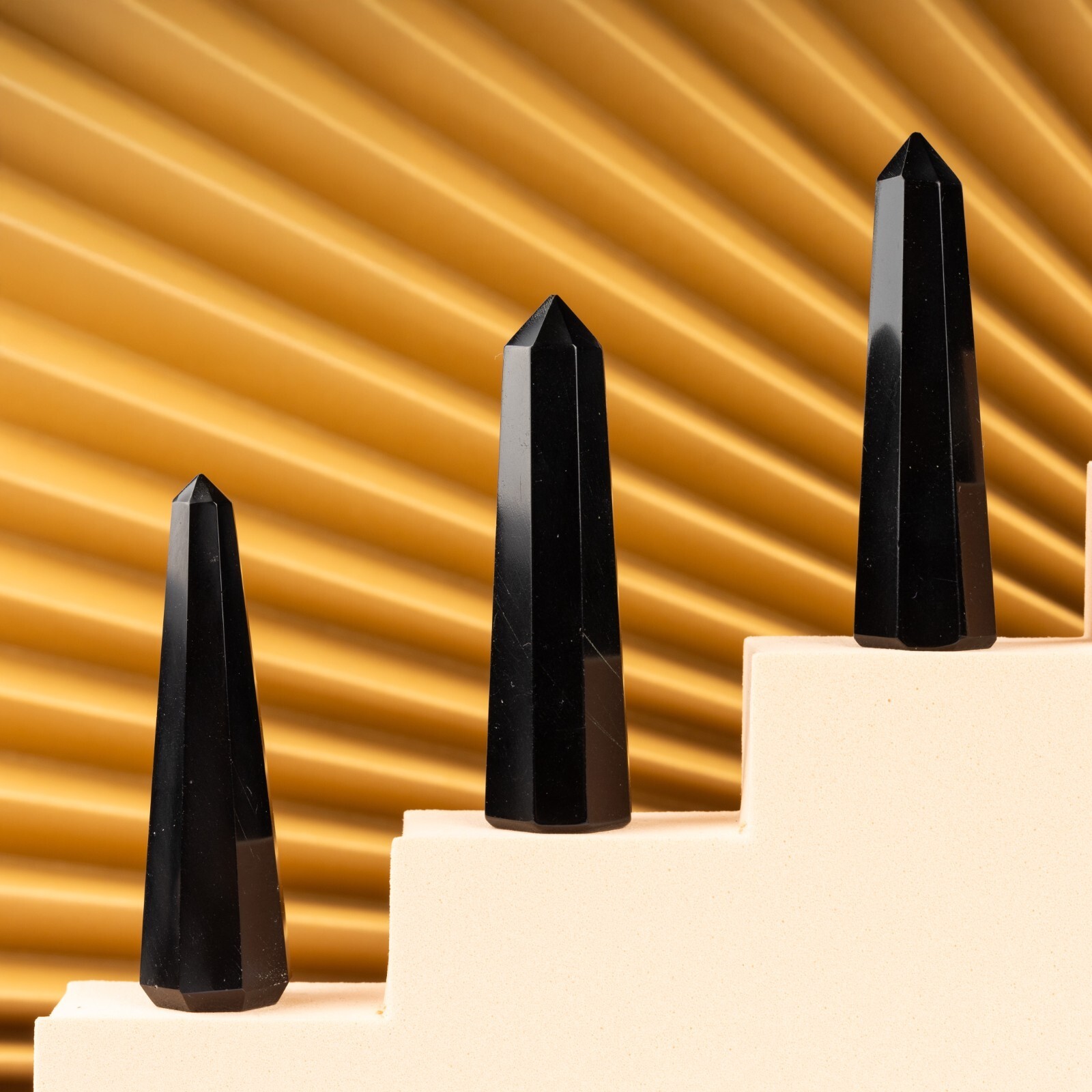Black Obsidian Crystal Tower Point Obelisk, Meditation, Healing Crystal Gift