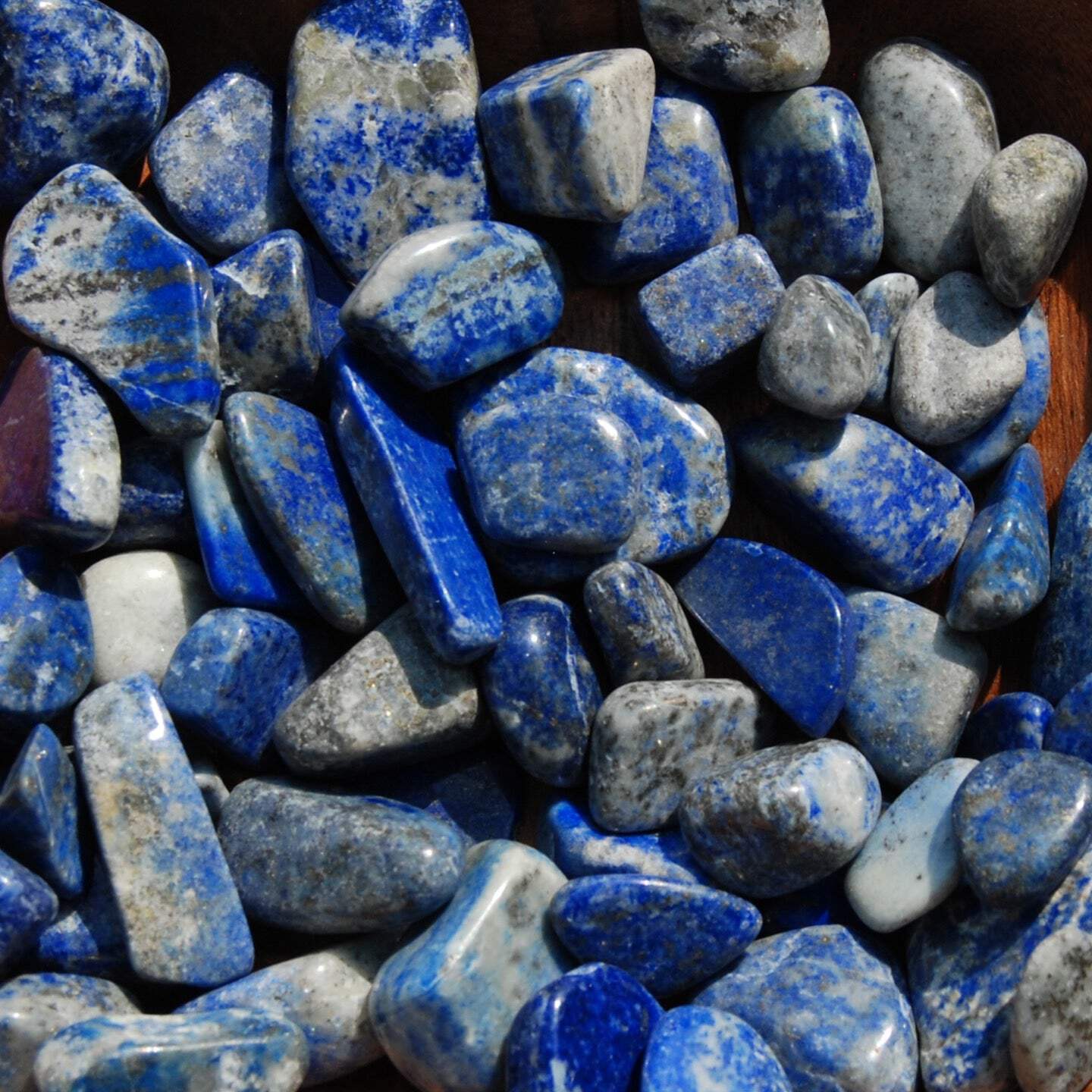 10pcs Lapis Lazuli Crystal Tumbled Stones, Small Crystal Set