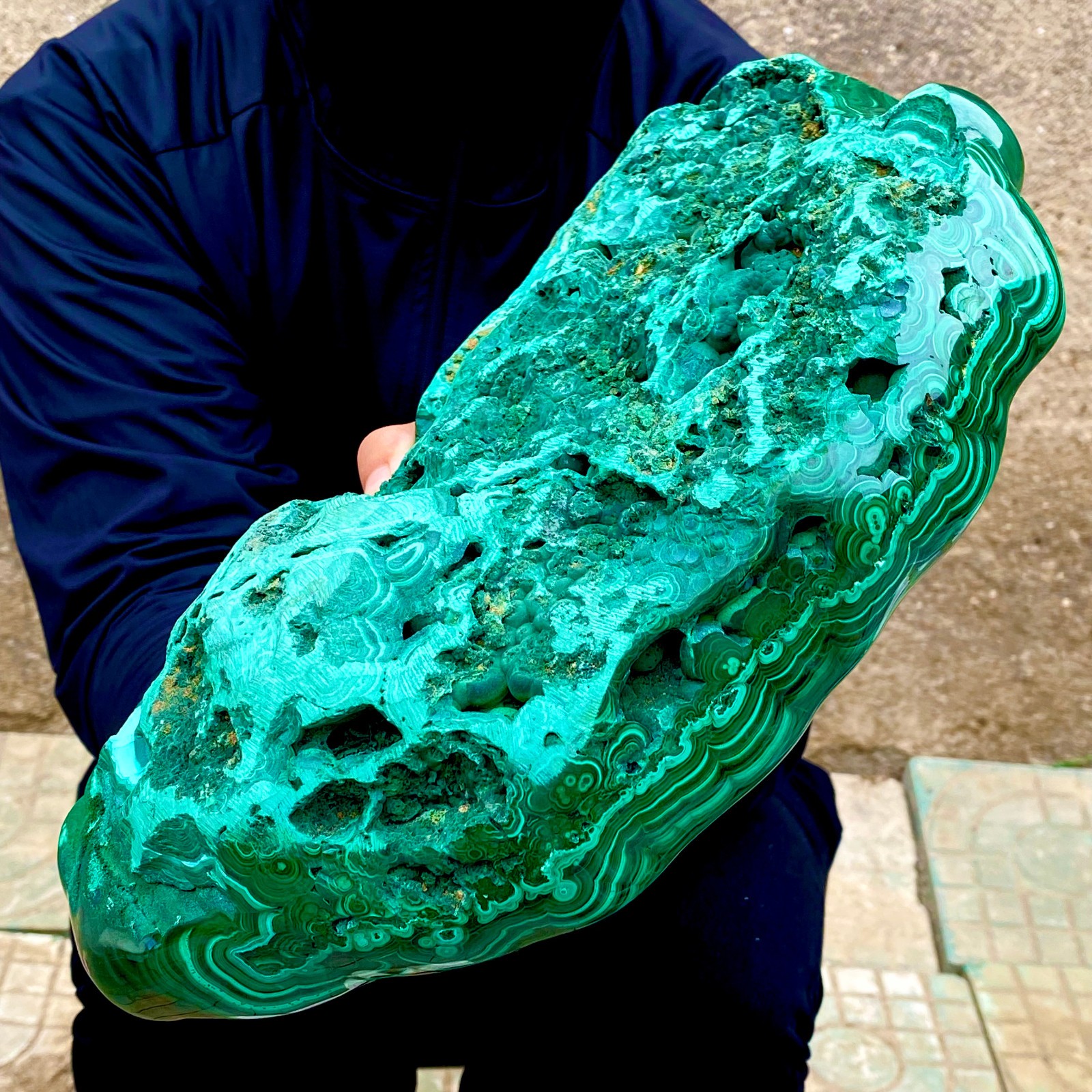 15.7LB Natural glossy Malachite transparent cluster rough mineral sample