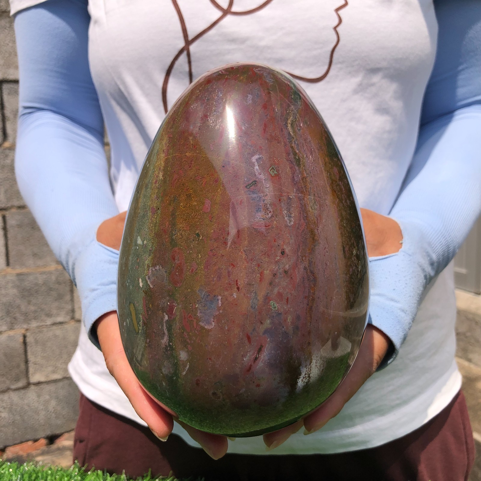 6.9LB Natural Ocean stone Quartz Crystal egg Mineral specimen Healing