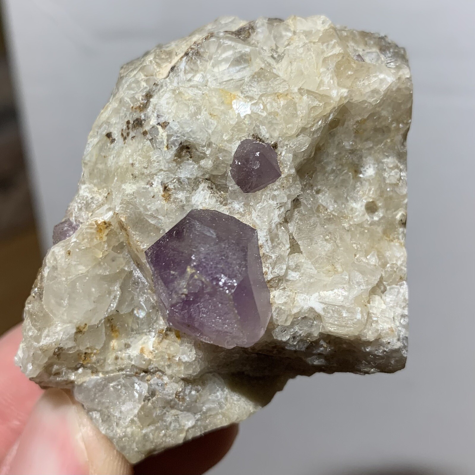 Amethyst Quartz Crystal In Calcite Muqur Ghazni AFGHANISTAN 96g