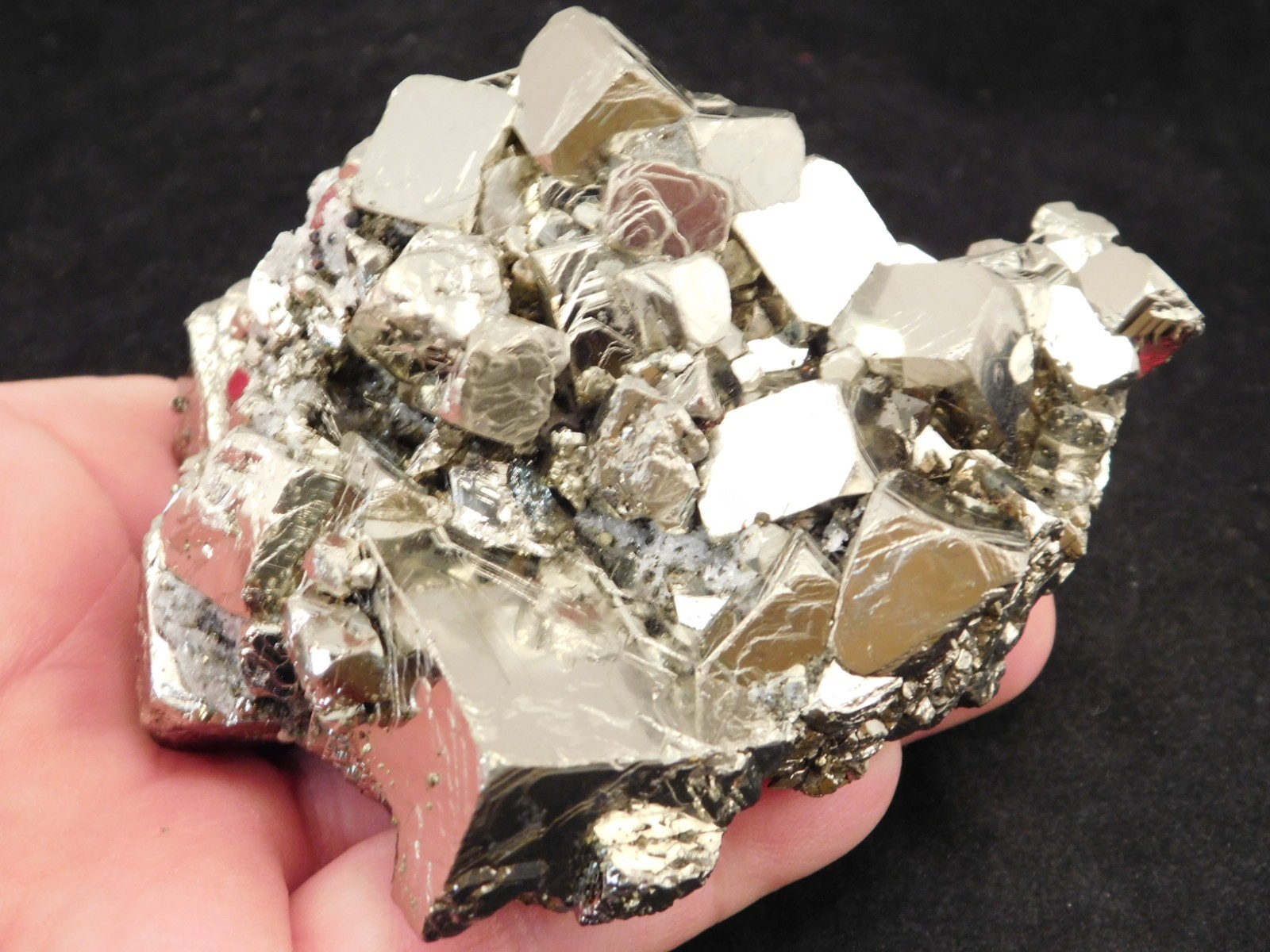 Big! Nice and 100% Natural PYRITE Crystal CUBE Cluster Peru 557gr