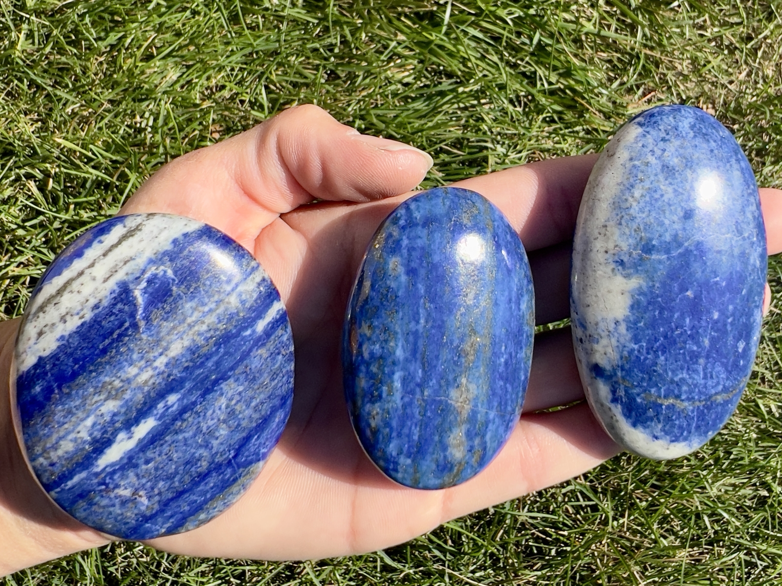 Lapis Lazuli Palm Stone, Natural Lapis Lazuli from Pakistan